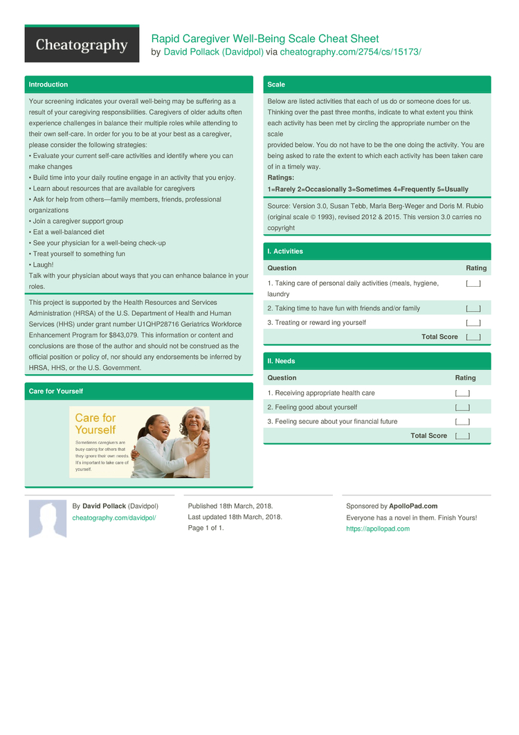 Caregiver Well Being Scale Pdf